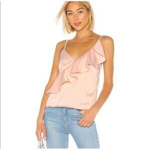Lovers & Friends Women's Pink Laquna Silky Top Size  XXS